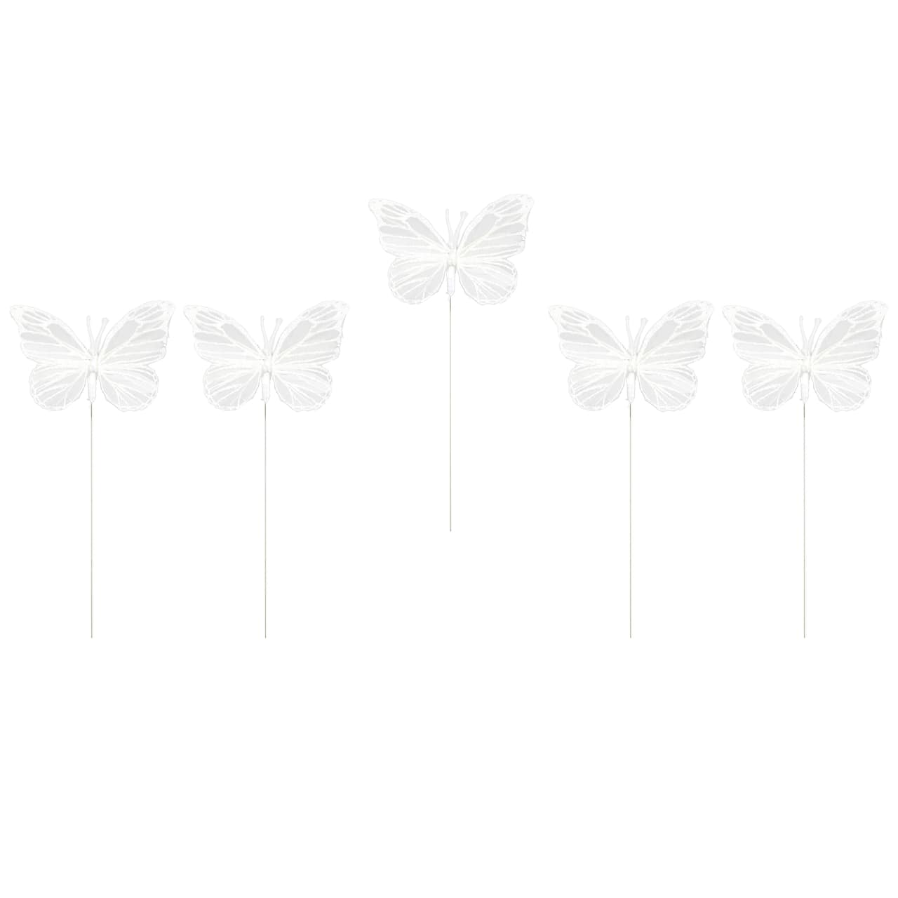 4" White Feather Butterflies, 5ct. by Ashland®